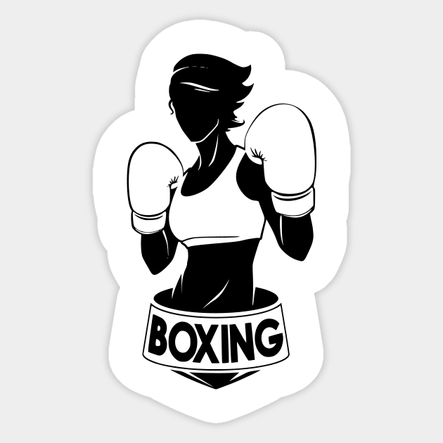 Boxing like a woman Sticker by black and white prints